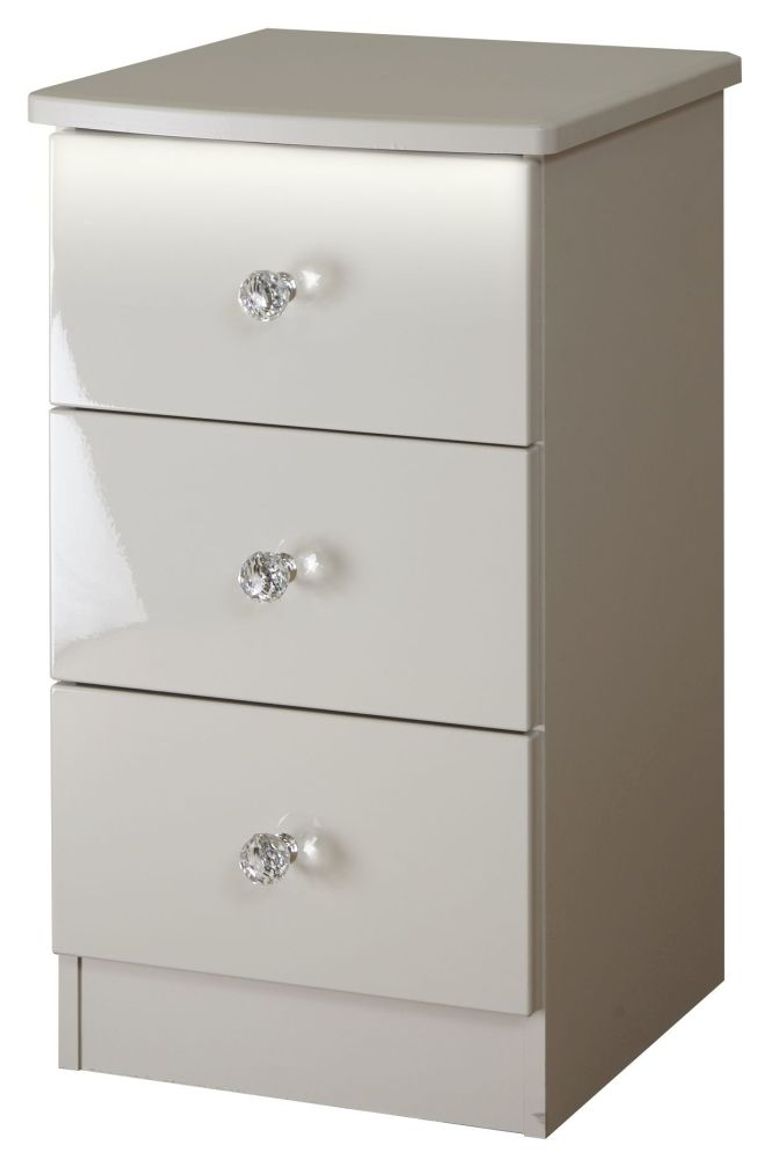 Lumiere Cashmere 3 Drawer Bedside Cabinet