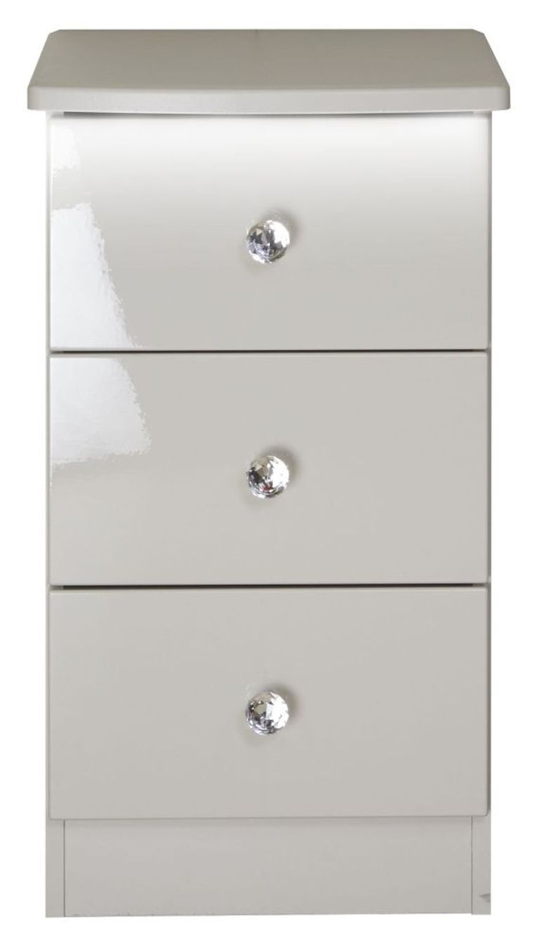 Lumiere Cashmere 3 Drawer Bedside Cabinet