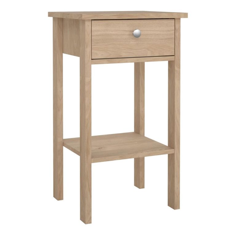 Madrid Jackson Hickory Oak 1 Drawer Bedside Table