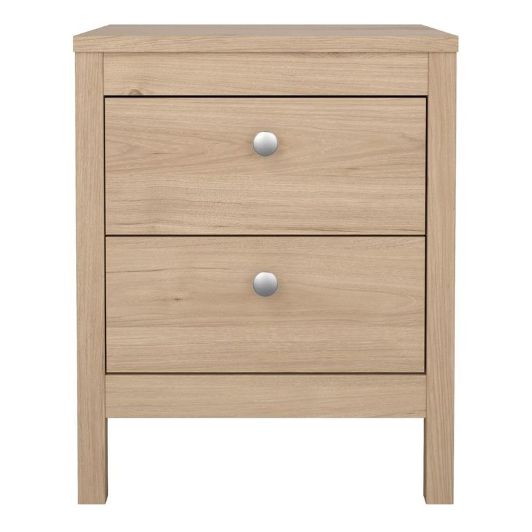 Madrid Jackson Hickory Oak 2 Drawer Bedside Table