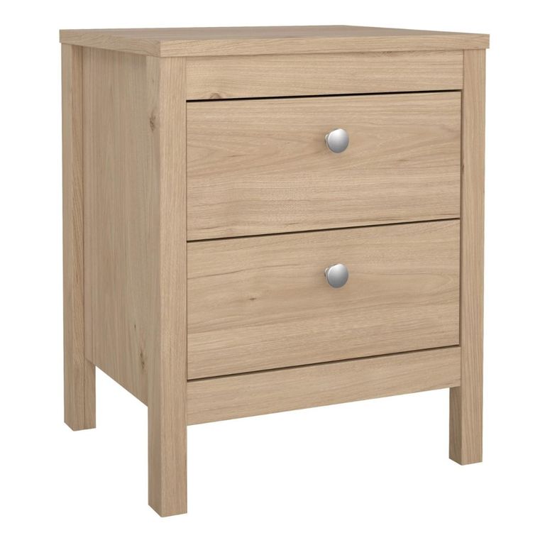 Madrid Jackson Hickory Oak 2 Drawer Bedside Table