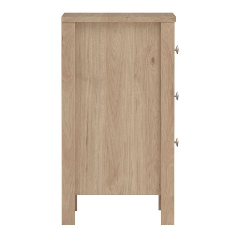 Madrid Jackson Hickory Oak 3 Drawer Bedside Table