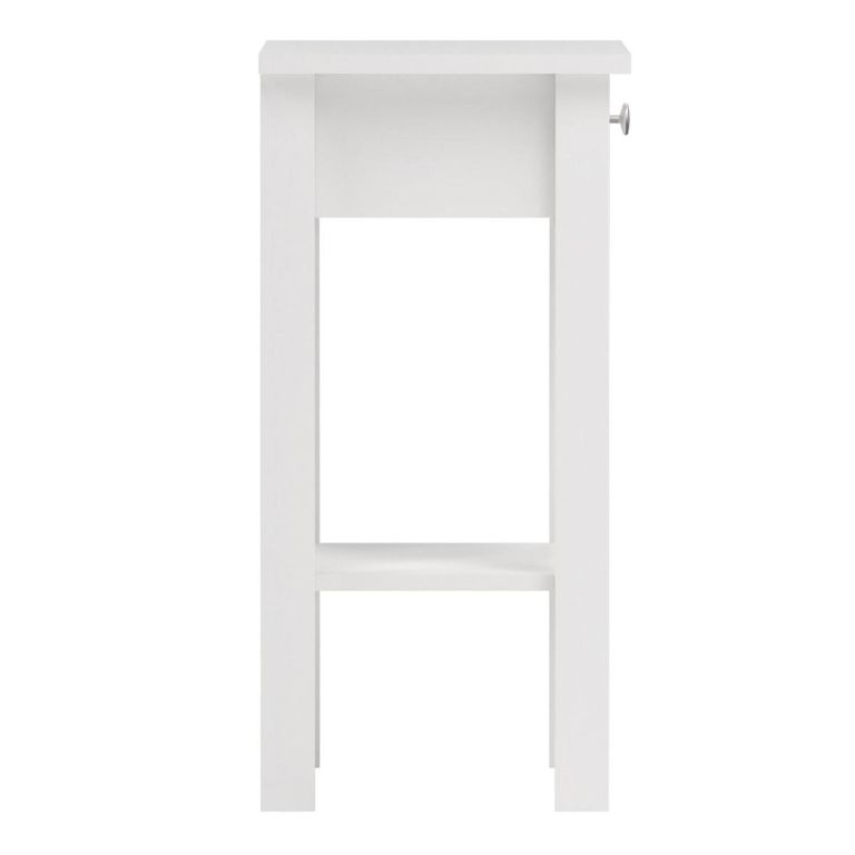 Madrid White 1 Drawer Bedside Table