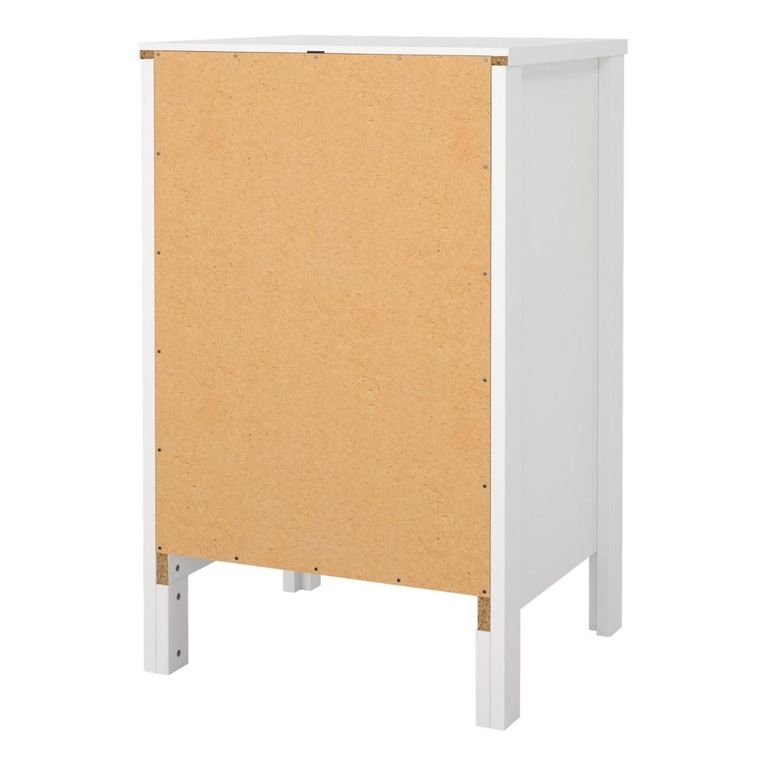 Madrid White 3 Drawer Bedside Table