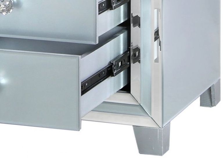 Manhattan Bedside Cabinet - 3 Drawer - Grey Mirrored