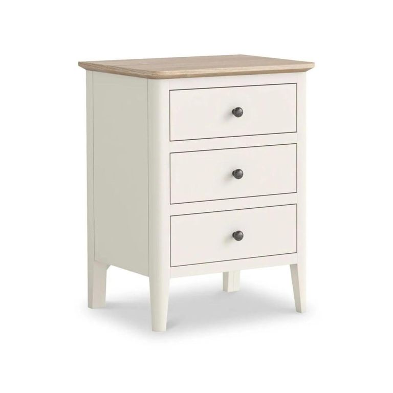 Marlow Bedside Cabinet - 3 Drawer - White