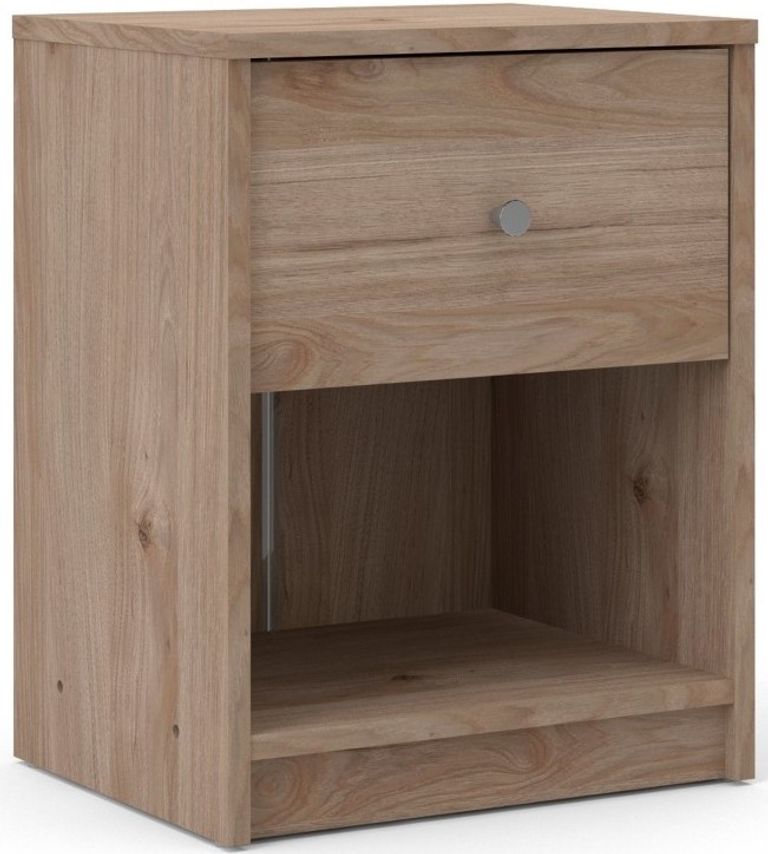 May Oak Effect 1 Drawer Bedside Cabinet