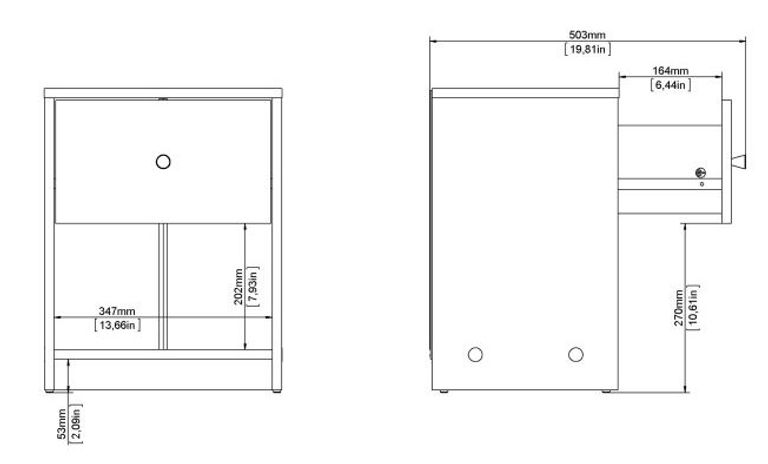 May White 1 Drawer Bedside Cabinet