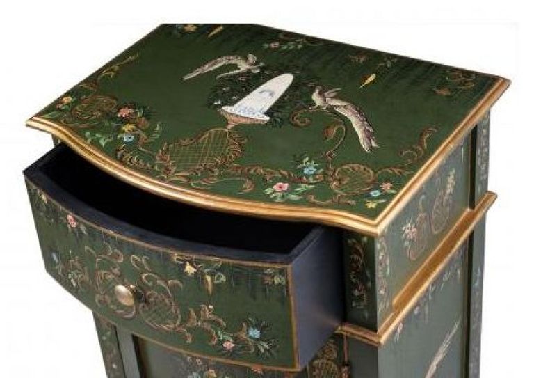 Meerut Green Fountain Design 1 Door Bedside Cabinet