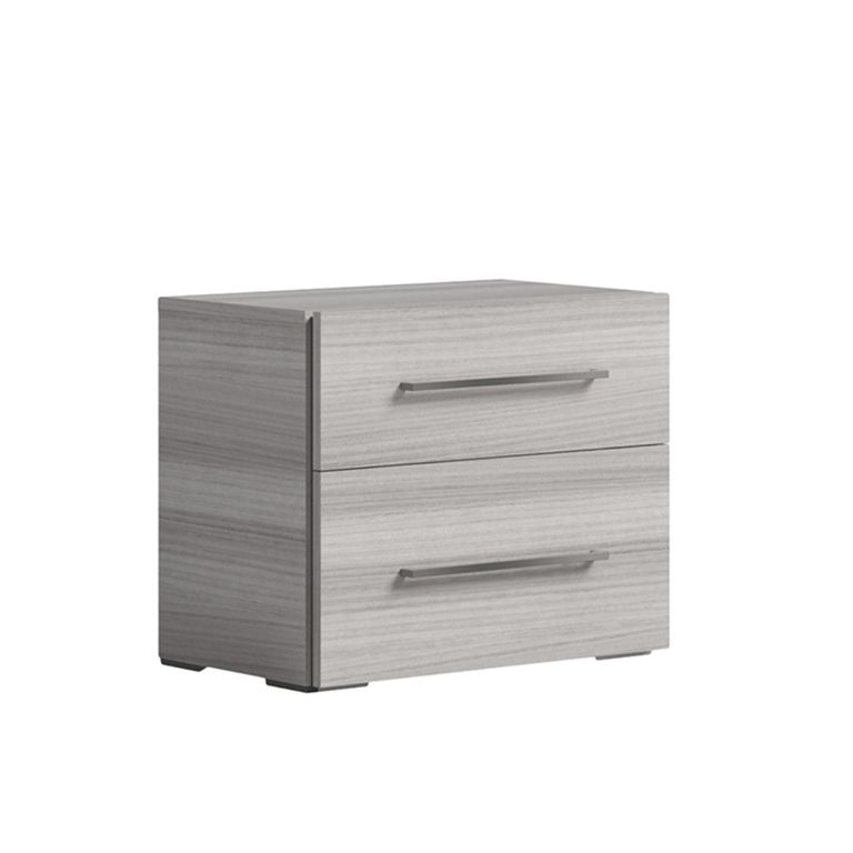 Mia Bedside Cabinet with Handles - 2 Drawer - Grey