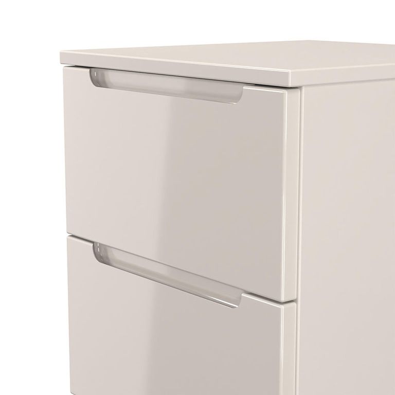 Milan Cashmere Gloss 2 Drawer Bedside Cabinet