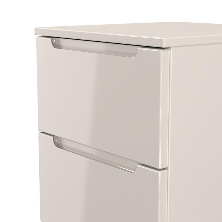 Milan Cashmere Gloss 3 Drawer Bedside Cabinet