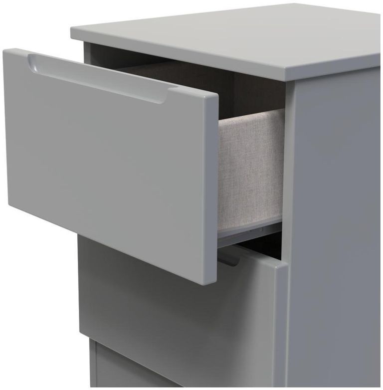 Milan Grey 2 Drawer Bedside Cabinet