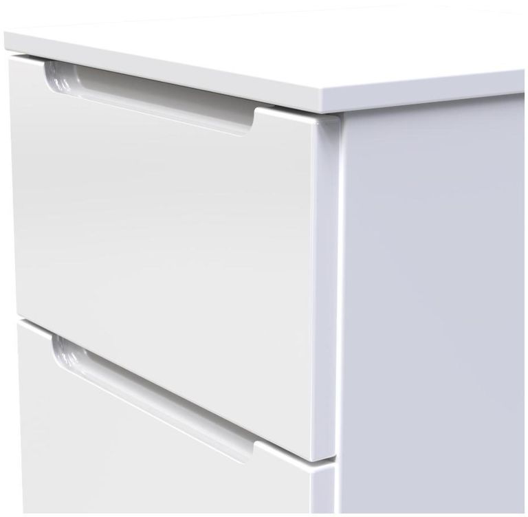 Milan White Gloss 3 Drawer Bedside Cabinet