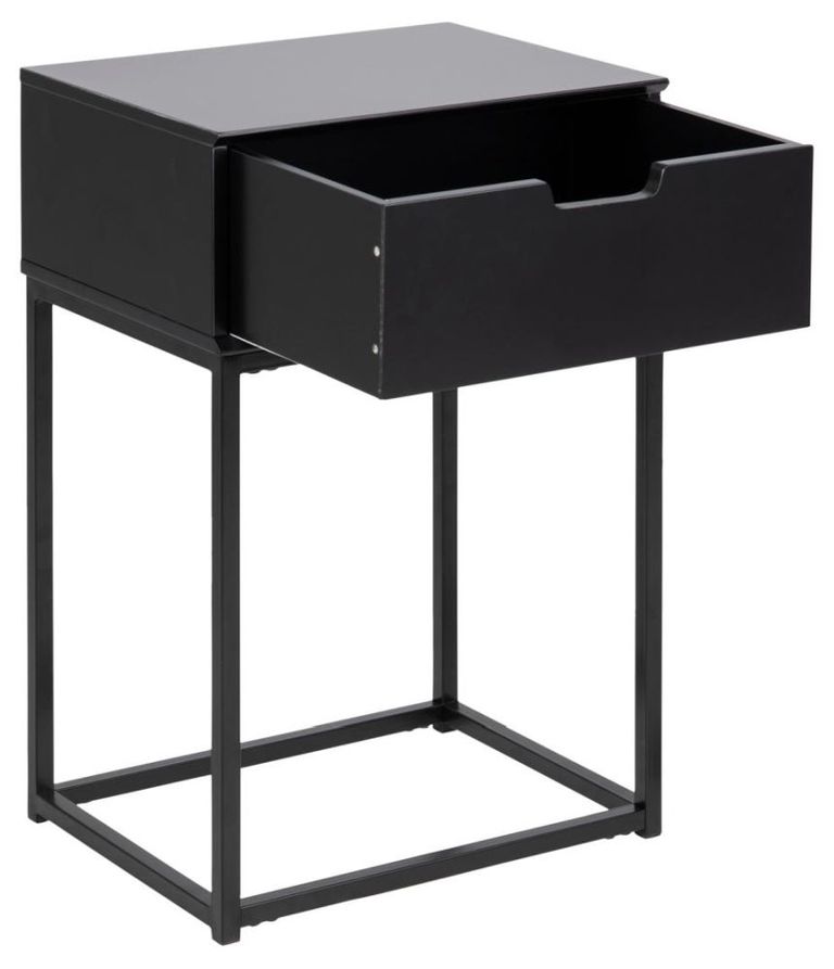 Mitra Bedside Table - 1 Drawer - Black