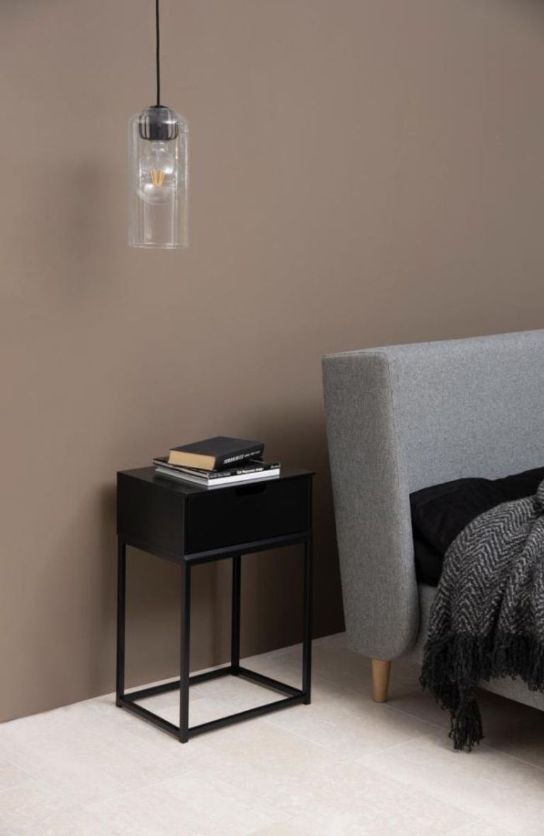 Mitra Bedside Table - 1 Drawer - Black