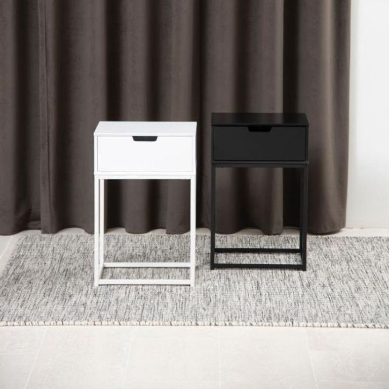 Mitra Bedside Table - 1 Drawer - White