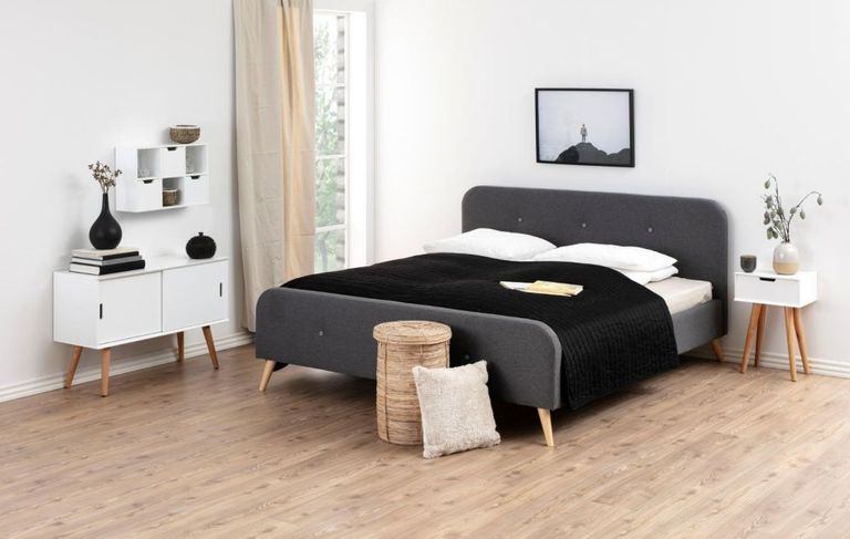 Mitra Bedside Table - 1 Drawer - White and Oak