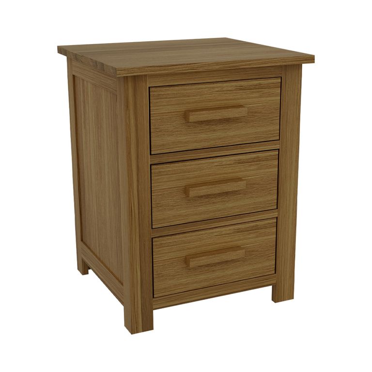 Opus Bedside Cabinet - 3 Drawer - Oak