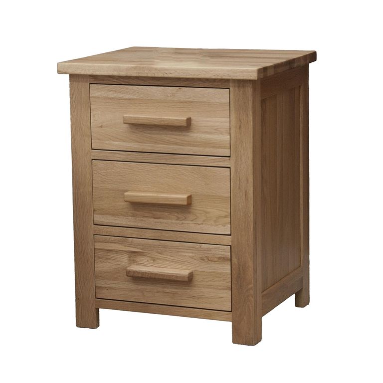 Opus Bedside Cabinet - 3 Drawer - Oak