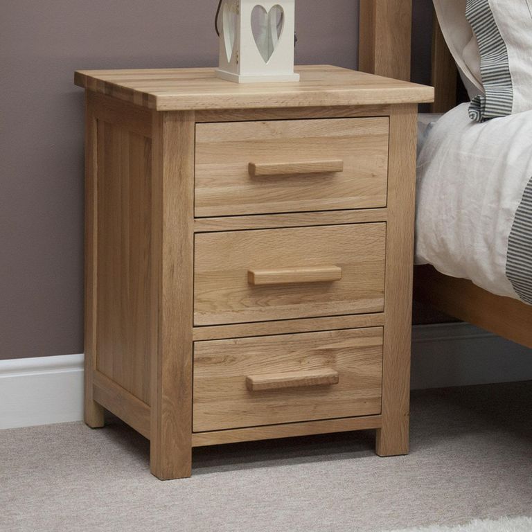 Opus Bedside Cabinet - 3 Drawer - Oak