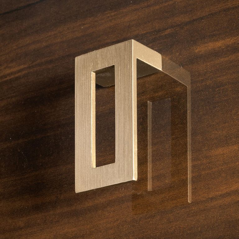 Modern Eva Bedside Cabinet - 2 Drawer - Walnut with Gold Trim