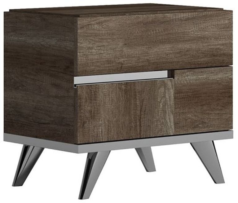 Modern Medea Bedside Cabinet - 2 Drawer - Vintage Oak