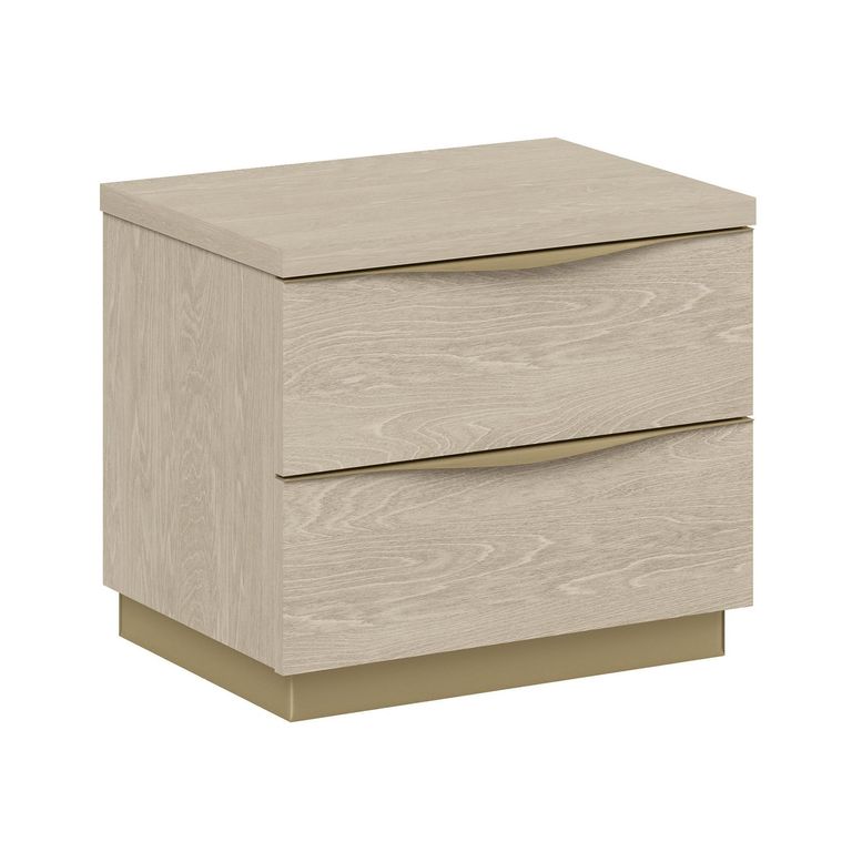 Denali Bedside Cabinet - 2 Drawer - Sand Birch