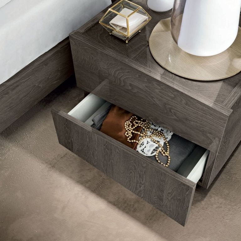 Tekno Bedside Cabinet - 2 Drawer - Silver Birch