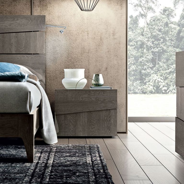 Tekno Bedside Cabinet - 2 Drawer - Silver Birch