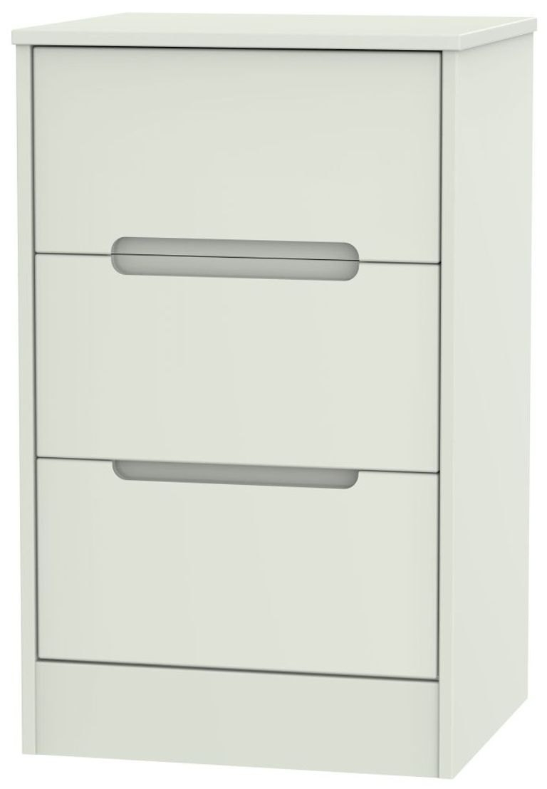 Monaco Cashmere Matt 3 Drawer Bedside Cabinet