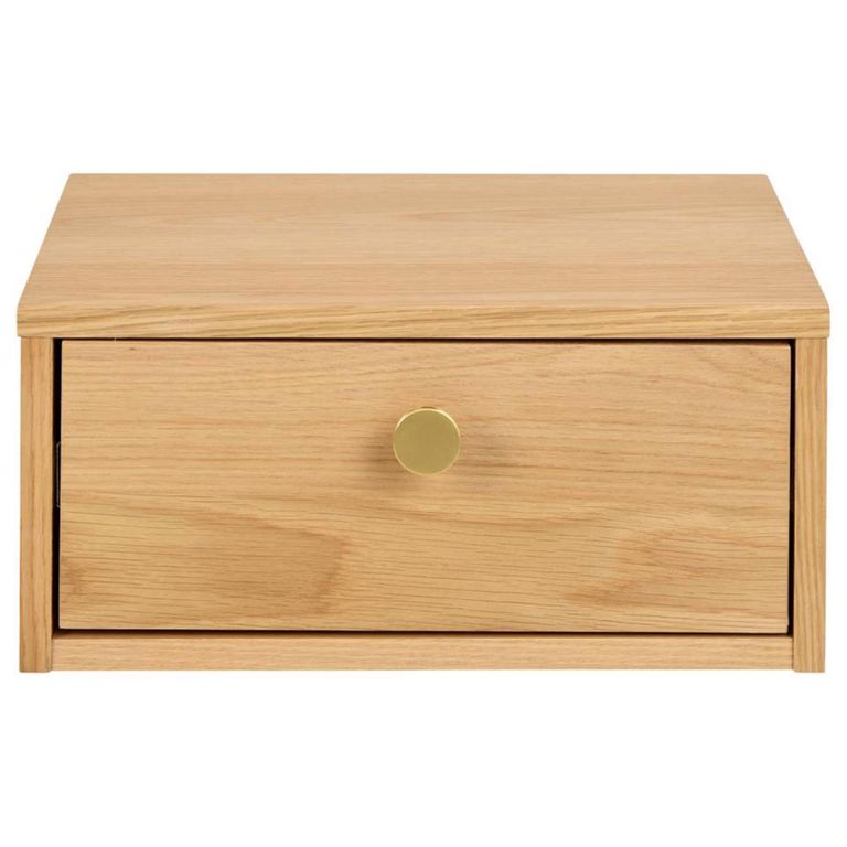 Monfort Bedside Table - 1 Drawer - Wall Mounted - Floating - Oak