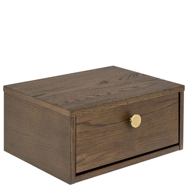 Monfort Bedside Table - 1 Drawer - Wall Mounted - Floating - Smoked Oak