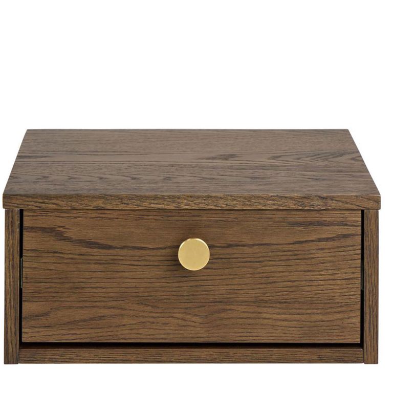 Monfort Bedside Table - 1 Drawer - Wall Mounted - Floating - Smoked Oak