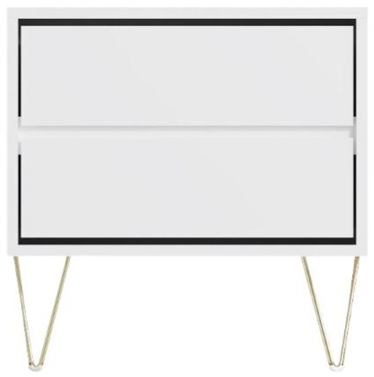 Montour White 2 Drawer Bedside