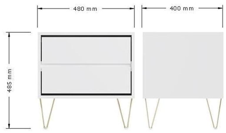 Montour White 2 Drawer Bedside