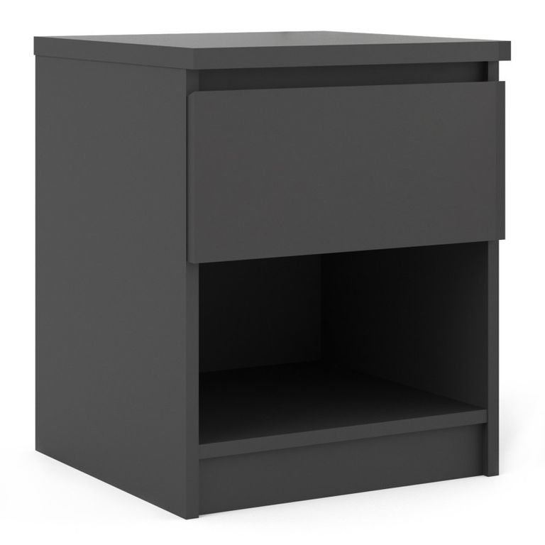 Naia Black 1 Drawer Bedside Cabinet