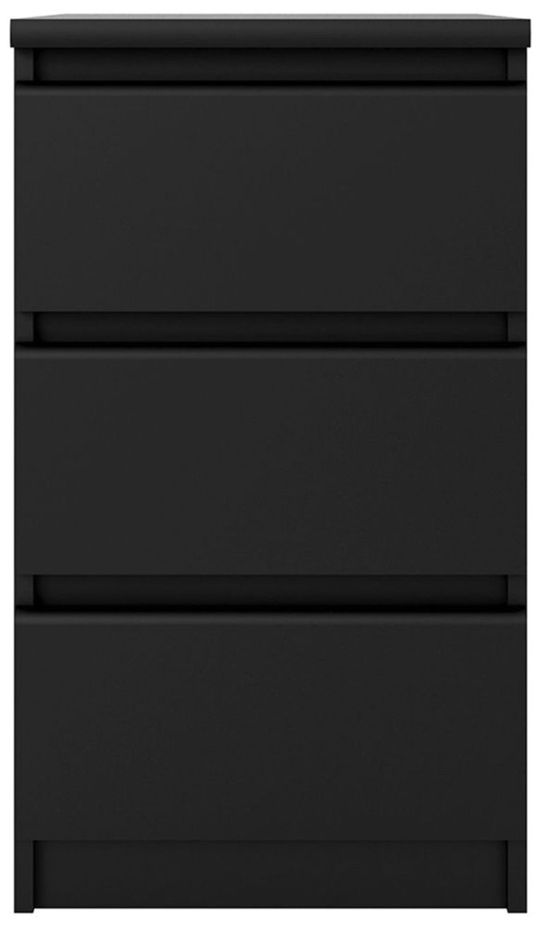 Naia Black 3 Drawer Bedside Cabinet