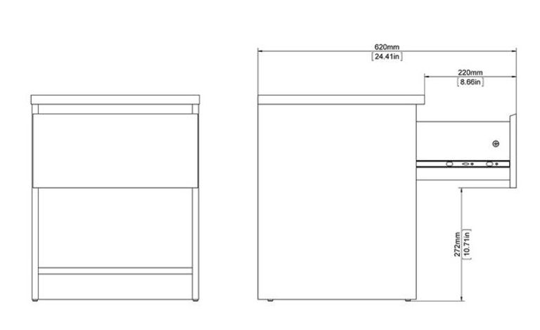 Naia Grey Concrete Effect 1 Drawer Bedside Cabinet