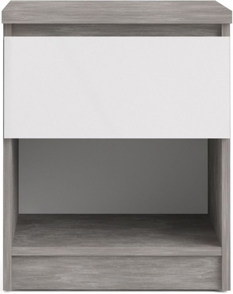 Naia Grey Concrete Effect 1 Drawer Bedside Cabinet
