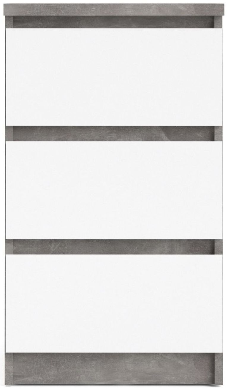 Naia Grey Concrete Effect 3 Drawer Bedside Cabinet