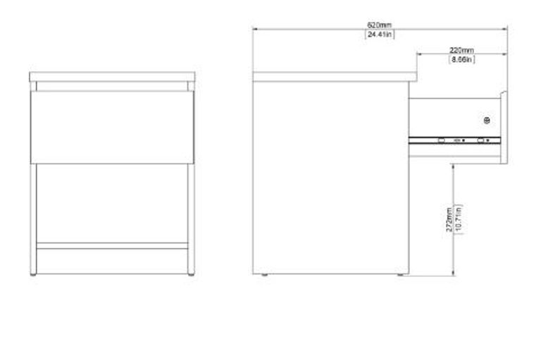Naia Oak Effect 1 Drawer Bedside Cabinet