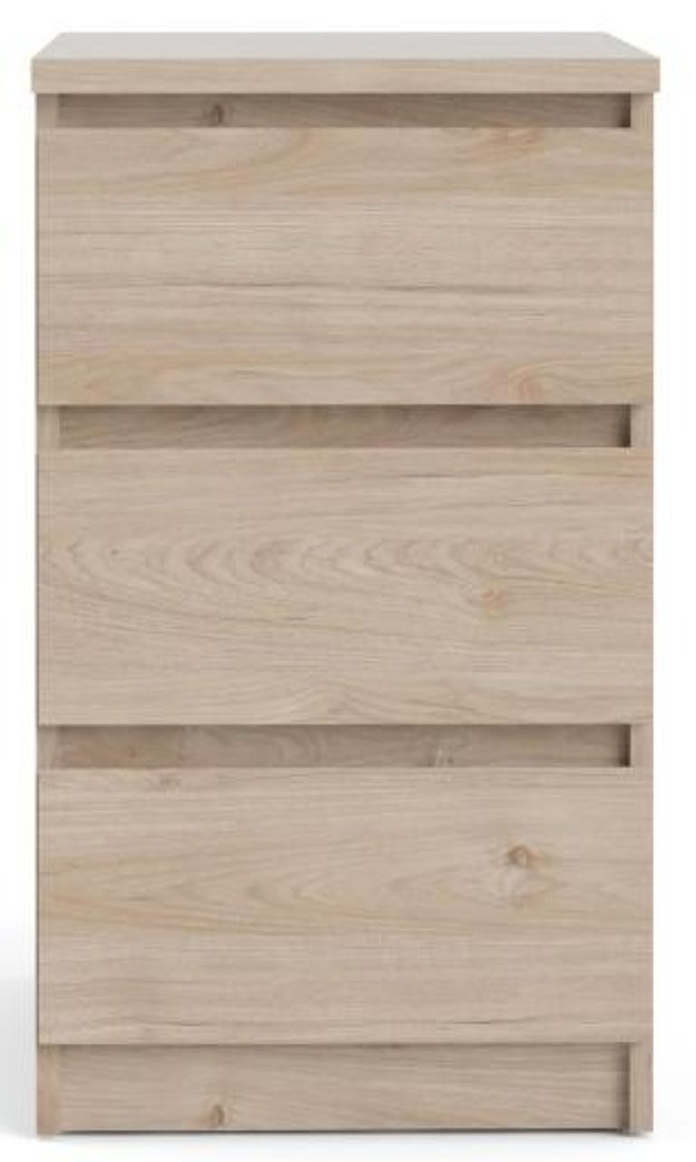 Naia Oak Effect 3 Drawer Bedside Cabinet