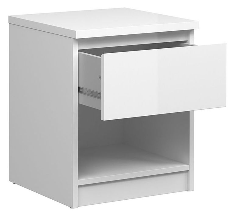 Naia White Gloss 1 Drawer Bedside Cabinet