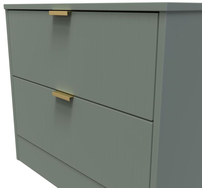 Nashville Green 2 Drawer Midi Bedside Cabinet