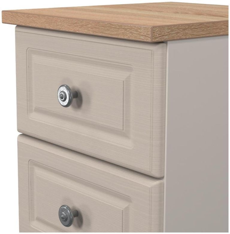 Norfolk Cashmere and Oak Effect Oak 2 Drawer Bedside Cabinet