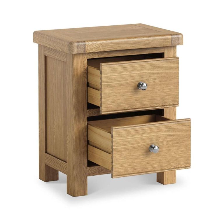 Normandy Bedside Cabinet - 2 Drawer - Oak