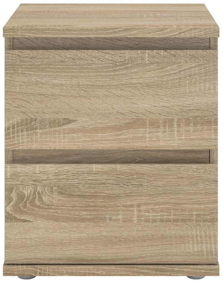 Nova Oak Effect 2 Drawer Bedside Cabinet
