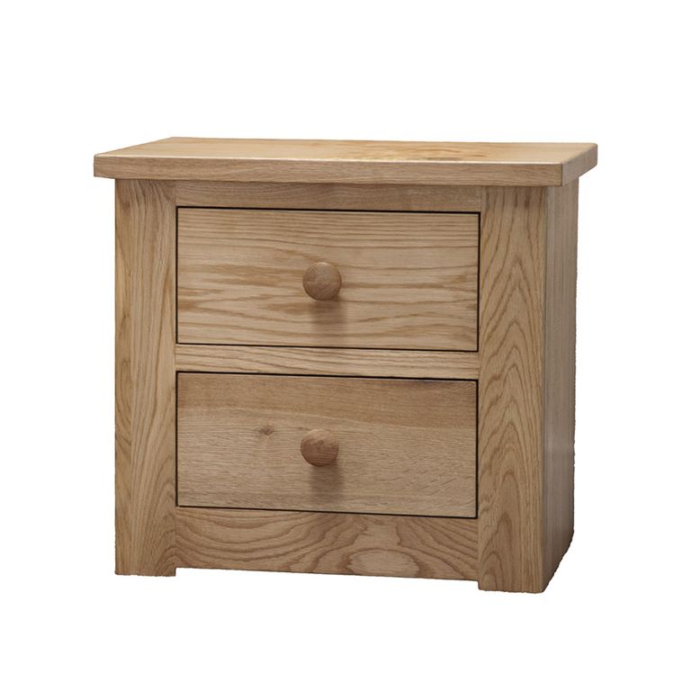 Torino Bedside Cabinet - 2 Drawer - Oak