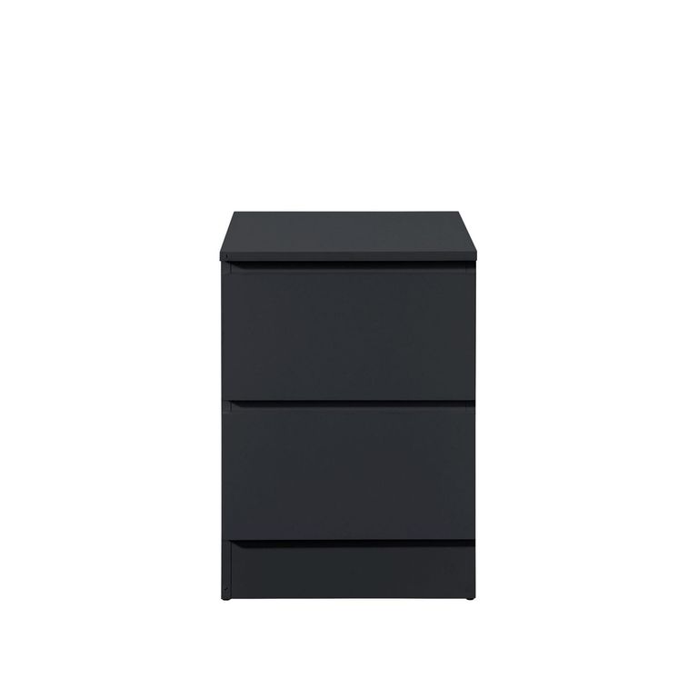 Oslo Bedside Cabinet - 2 Drawer - Black
